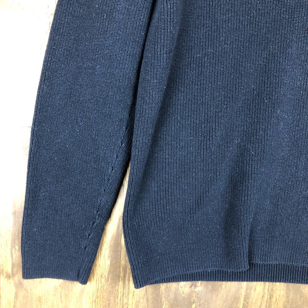 Calvin Klein Mens Sweater Black Knitted 1/4 Zip 100% Cotton Ribbed Large - Picture 4 of 12